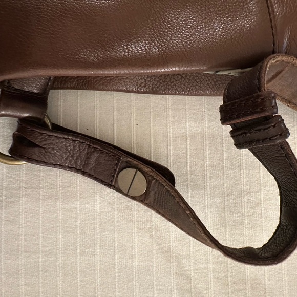 Brown Leather Lucky Brand fold over hobo bag - Picture 9 of 11